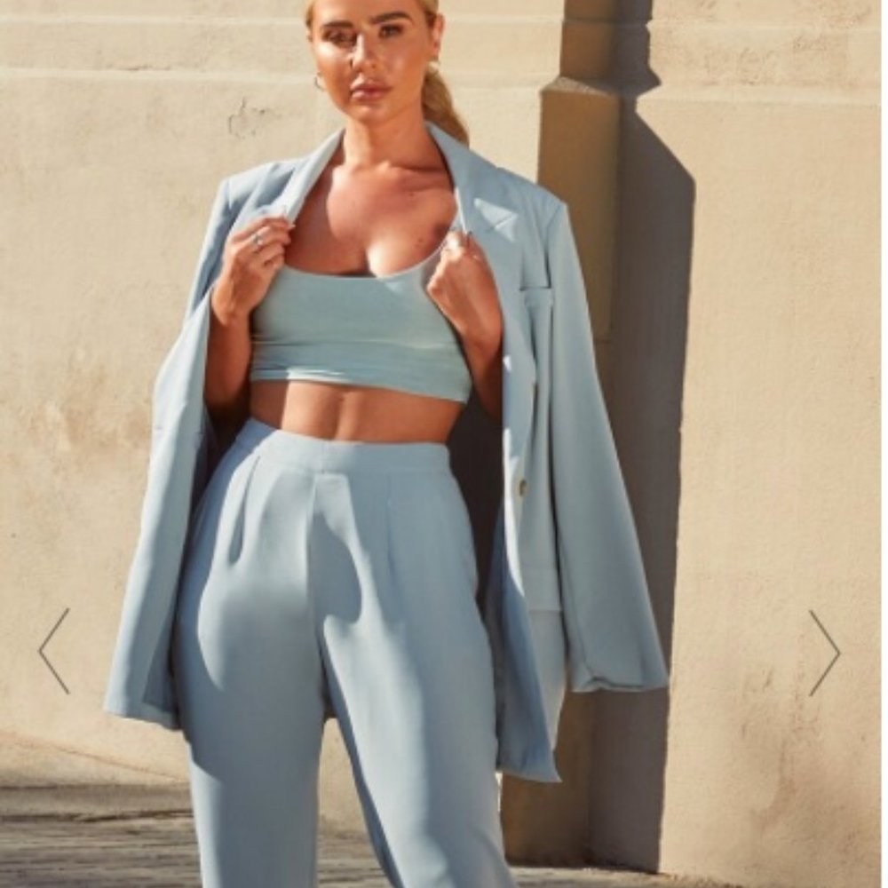 Petite Dark Mint Tailored Pants